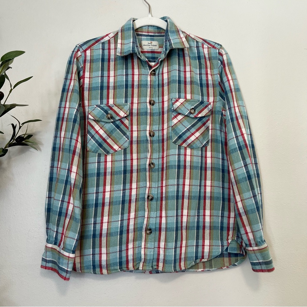 Marine Layer Handsome Jack Plaid Flannel Button Down